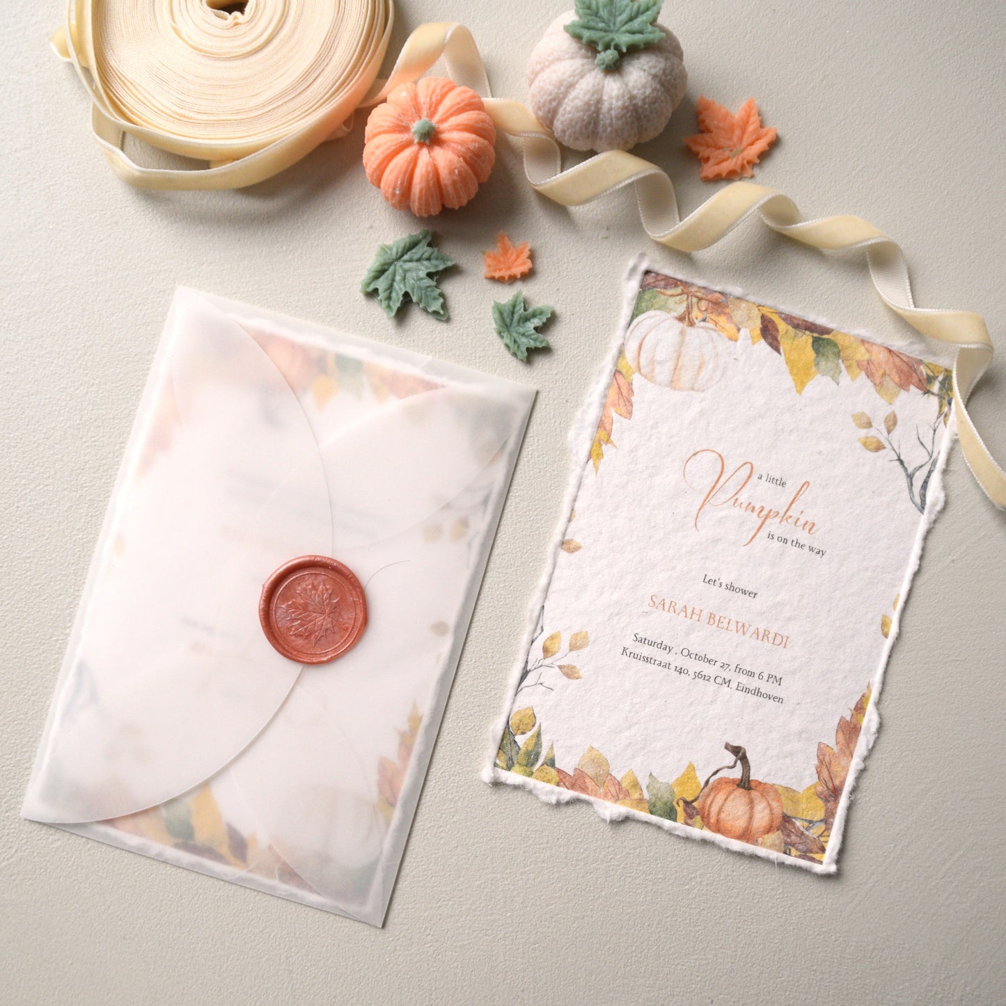 Safha of Fall - Uitnodigingskaart (handgeschept papier)