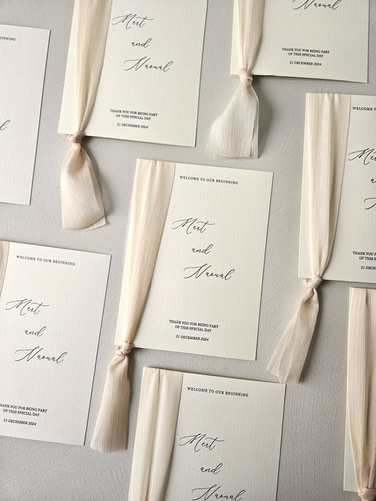 Safha of Linen - Table Card