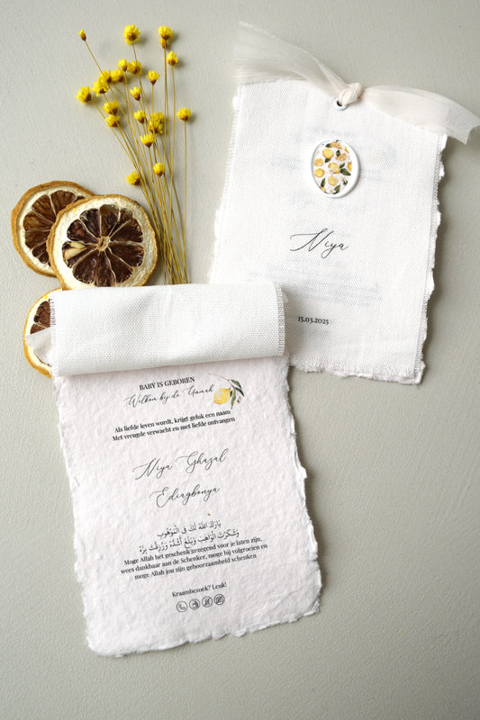 Sweet Little Lemon - Birth card