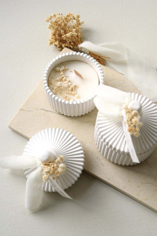 Safha of Baby's Breath - Candle Favor (jar)