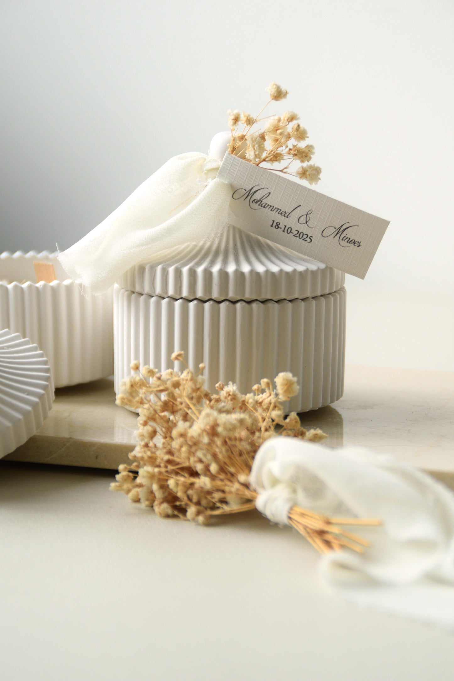 Safha of Baby's Breath - Candle Favor (jar)