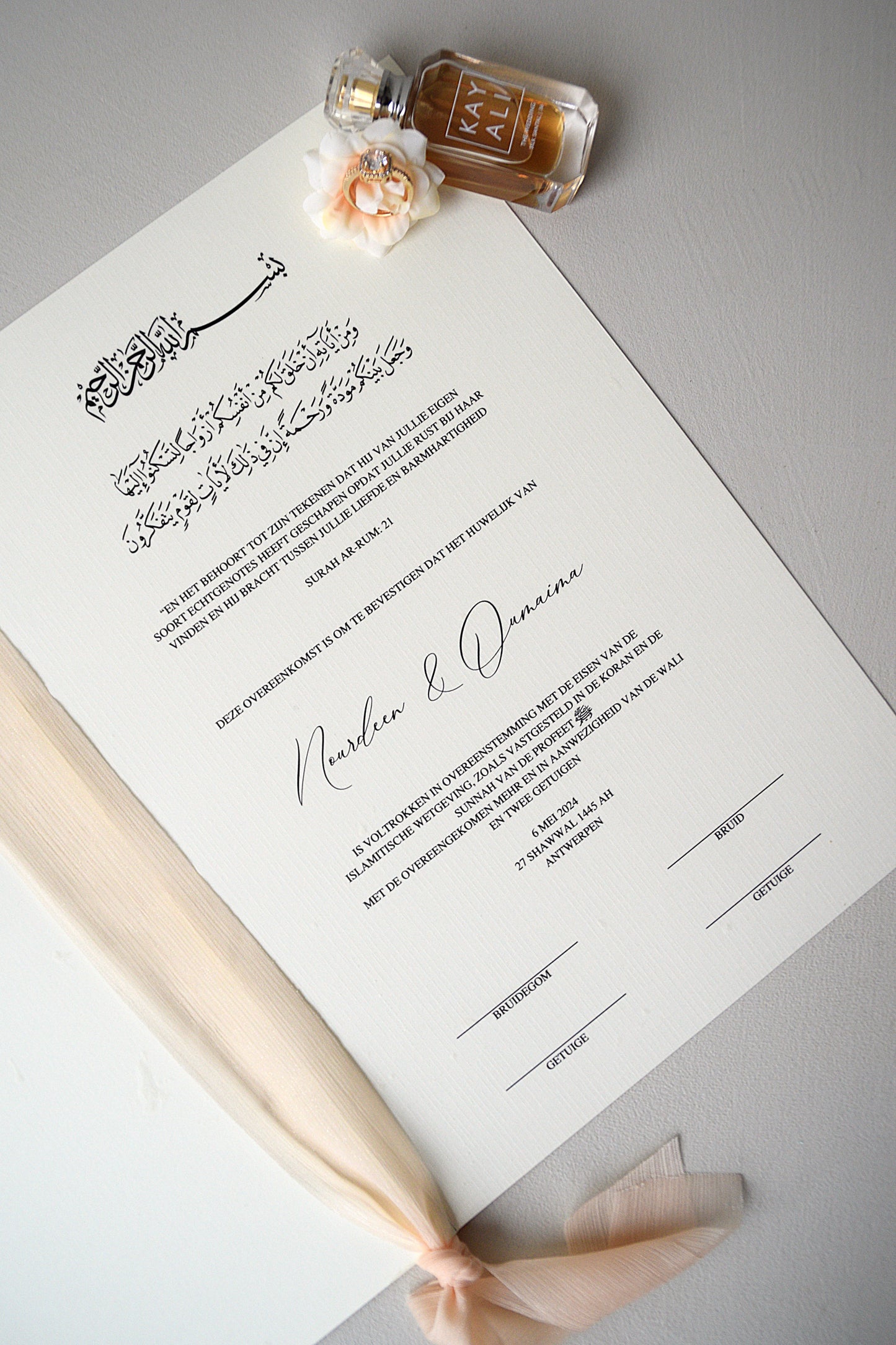 Safha of Linen - Marriage Certificate
