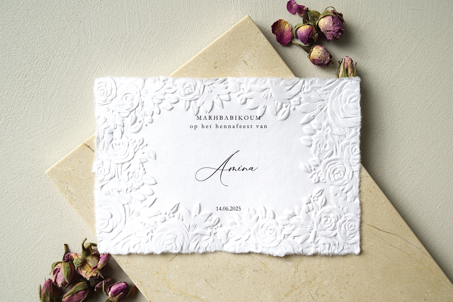 Safha of Roses - Table card (embossed)